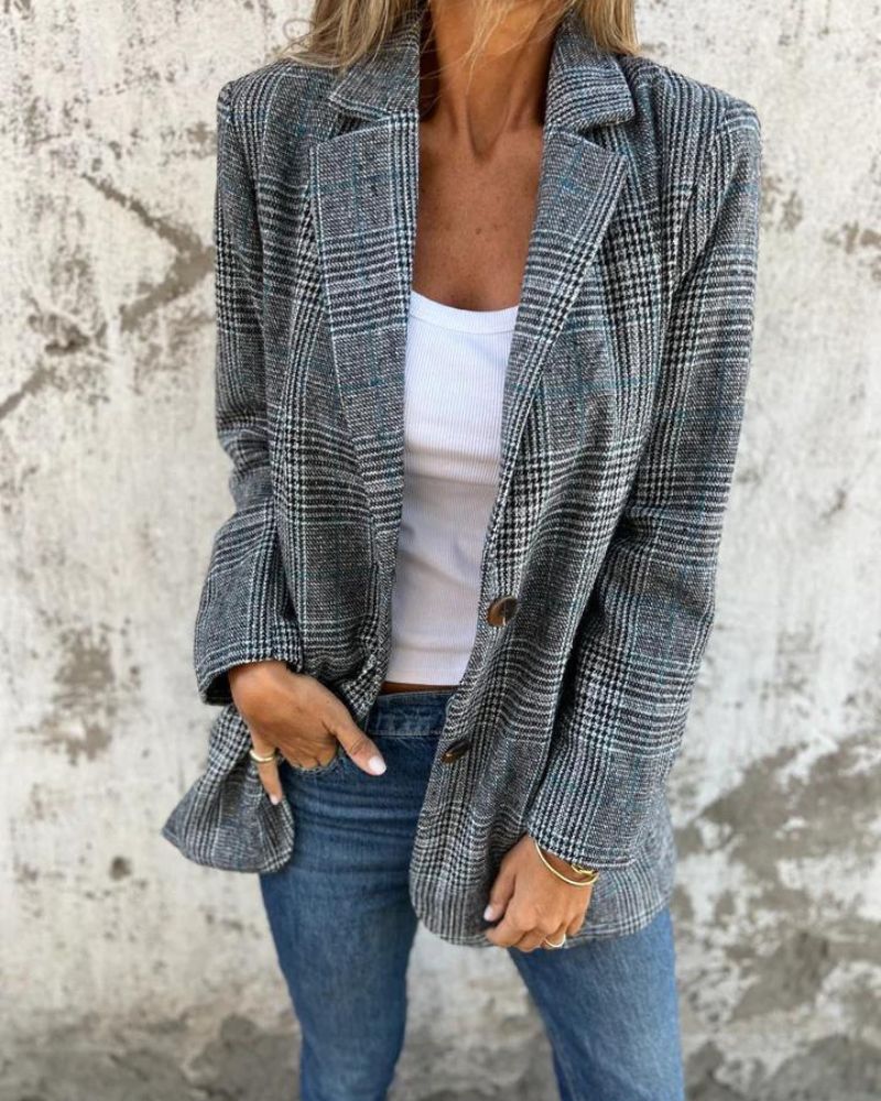 Abby - Classic Checkered Blazer