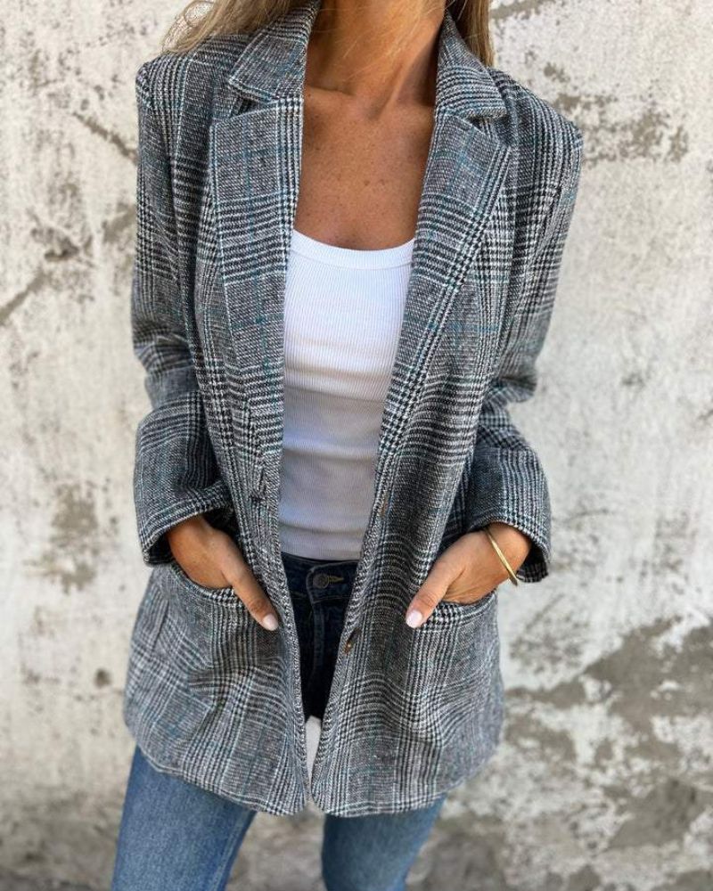 Abby - Classic Checkered Blazer