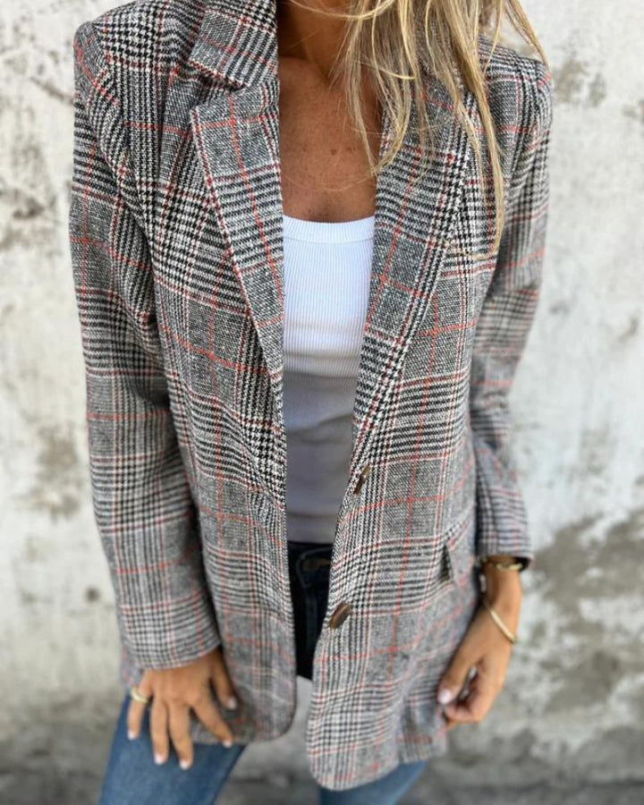 Abby - Classic Checkered Blazer