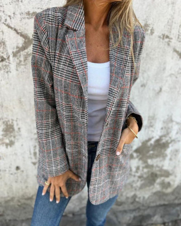 Abby - Classic Checkered Blazer