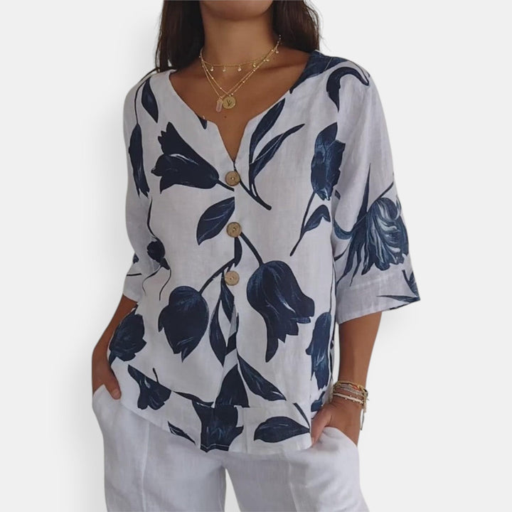 Maxine™ Floral Button Blouse